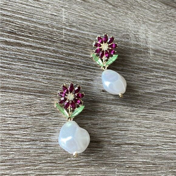 Bohemian flower earrings M265 - Picture 3 of 4